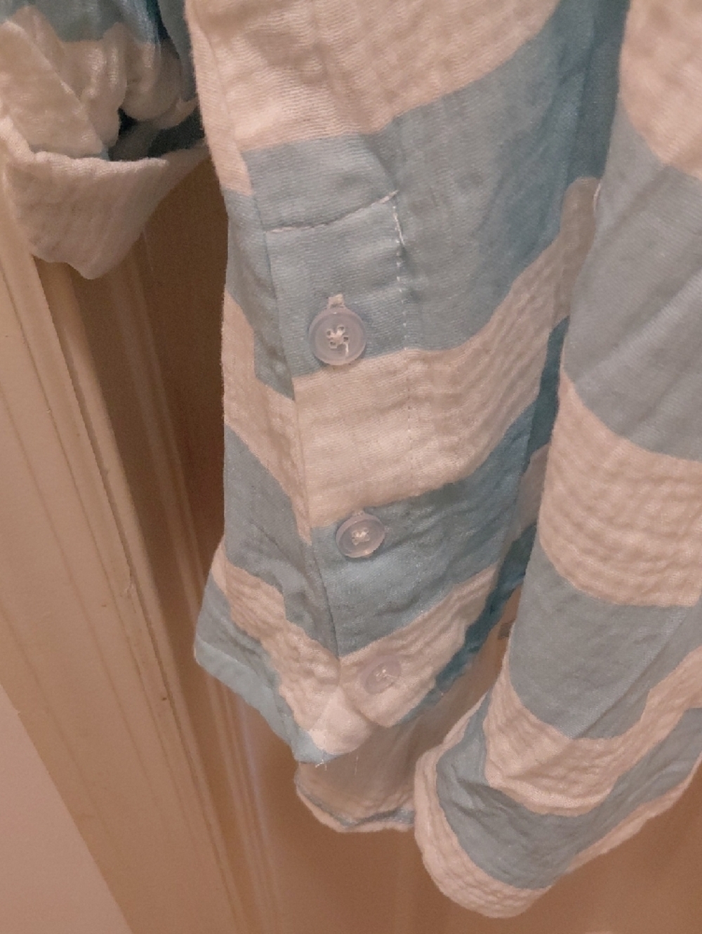 Light Blue & White Striped Women’s Pullover Tunic - Picture 4 of 5